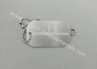 1.5mm Silver Personalised Dog Tags For Dogs , Aluminum Silk Screen Printing